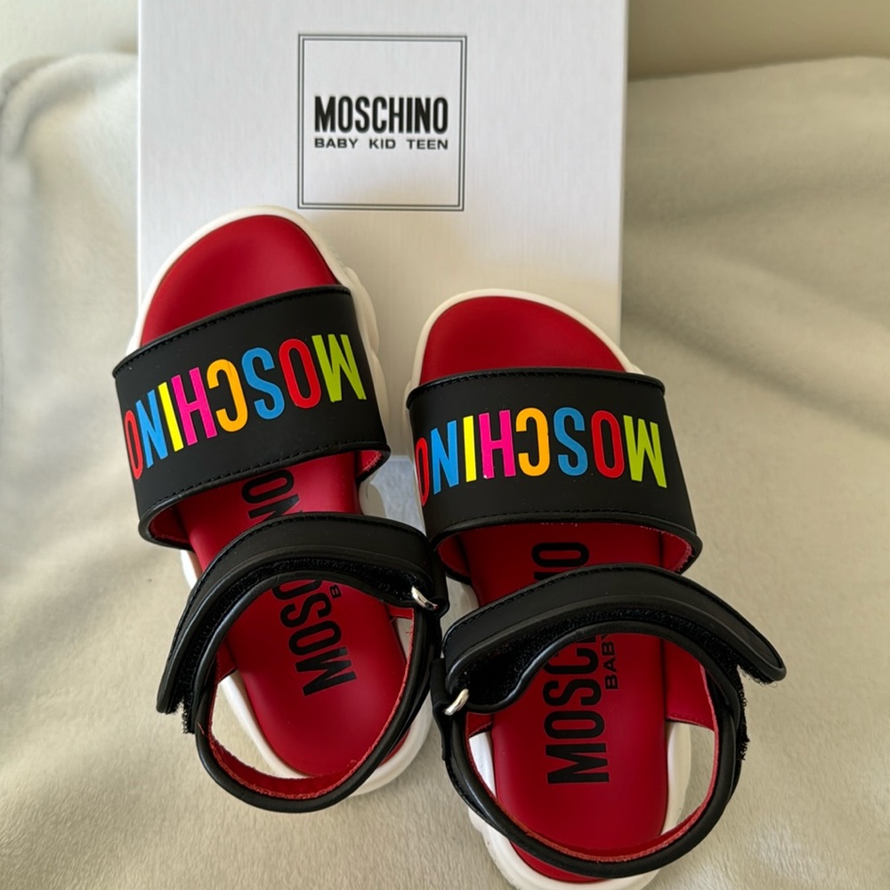 Brand new moschino sandals with box never worn